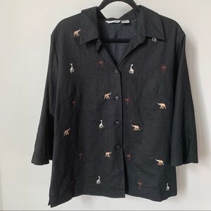 Richard Malcolm Linen Blend Safari Blazer Size 14